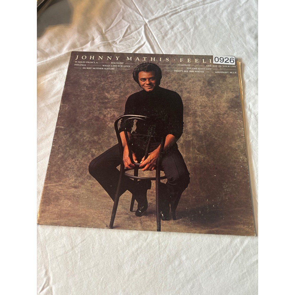 Johnny Mathis Feelings Vinyl LP 12" Black Good 1975 Columbia PC 33887 Vocal Pop